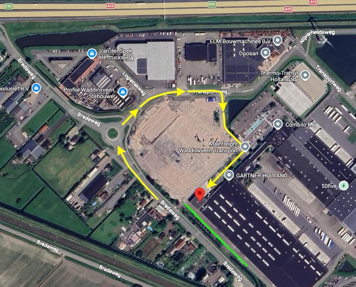 Parkeren bij SNEI examenlocatie Waddinxveen
