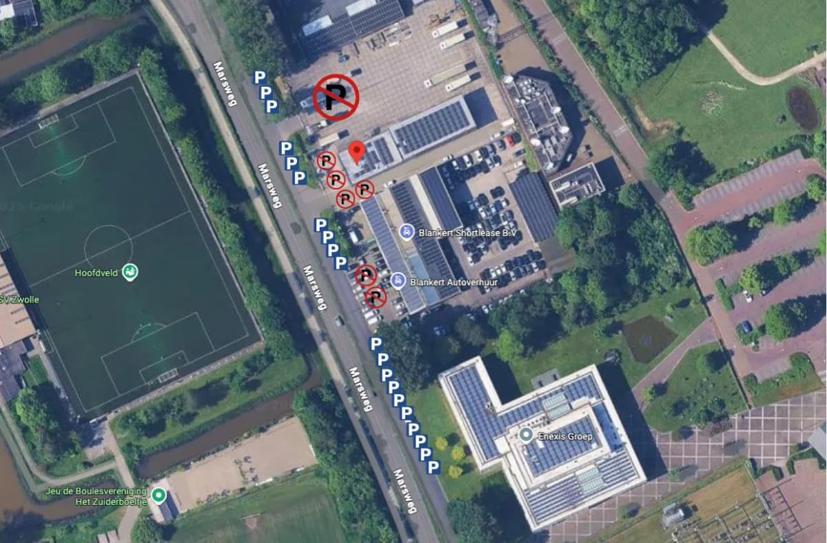 Parkeren bij SNEI examenlocatie Zwolle